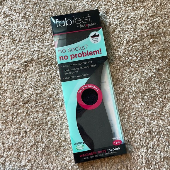 NEW FabFeet by FootPetals Washable Terry Insoles - Picture 1 of 5